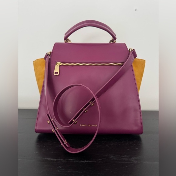 Zac Posen Leather Purple n Yellow Large Hand n Shoulder Bag. NWOT - Picture 4 of 17